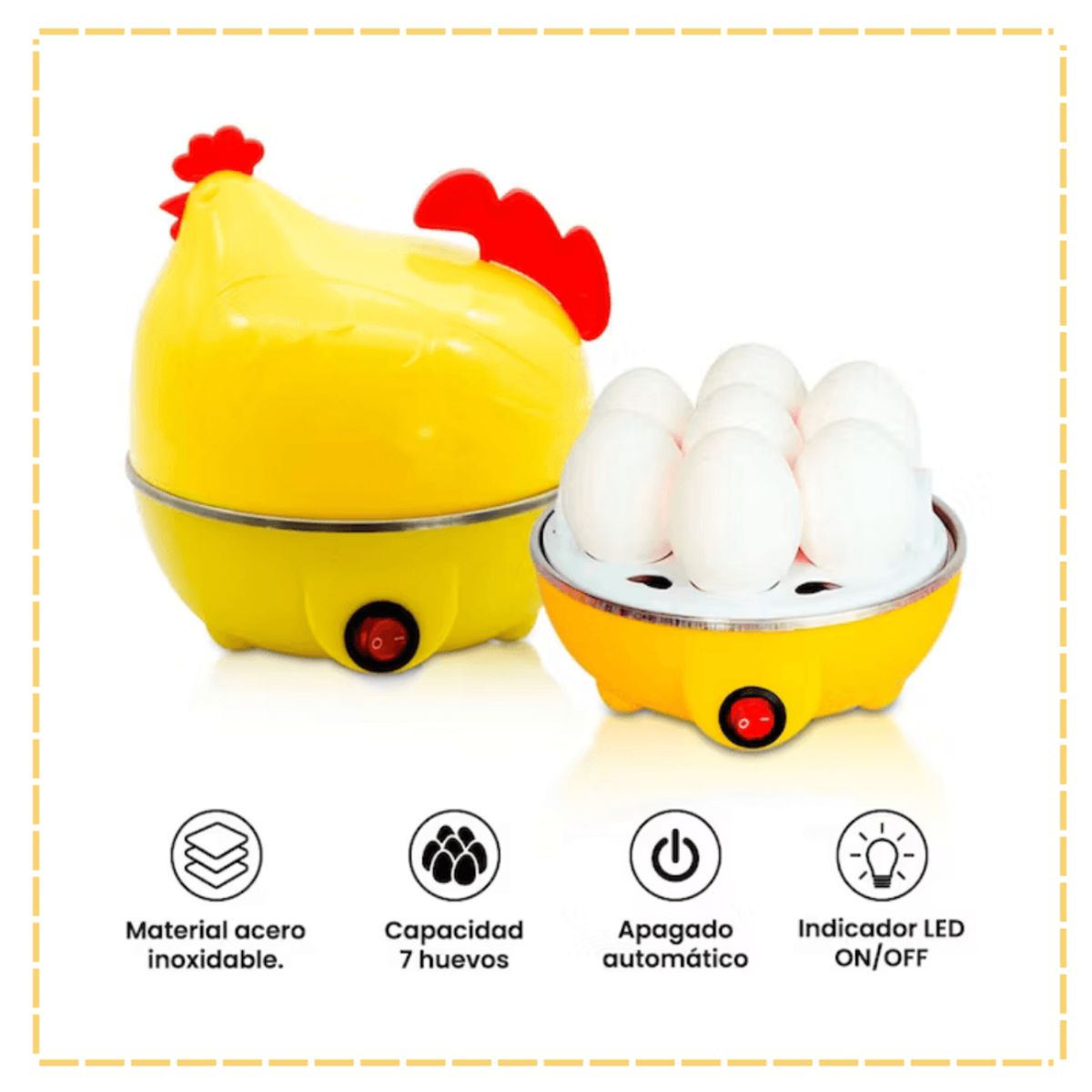 GENERICO - Hervidor de Huevos al Vapor en forma de Gallina