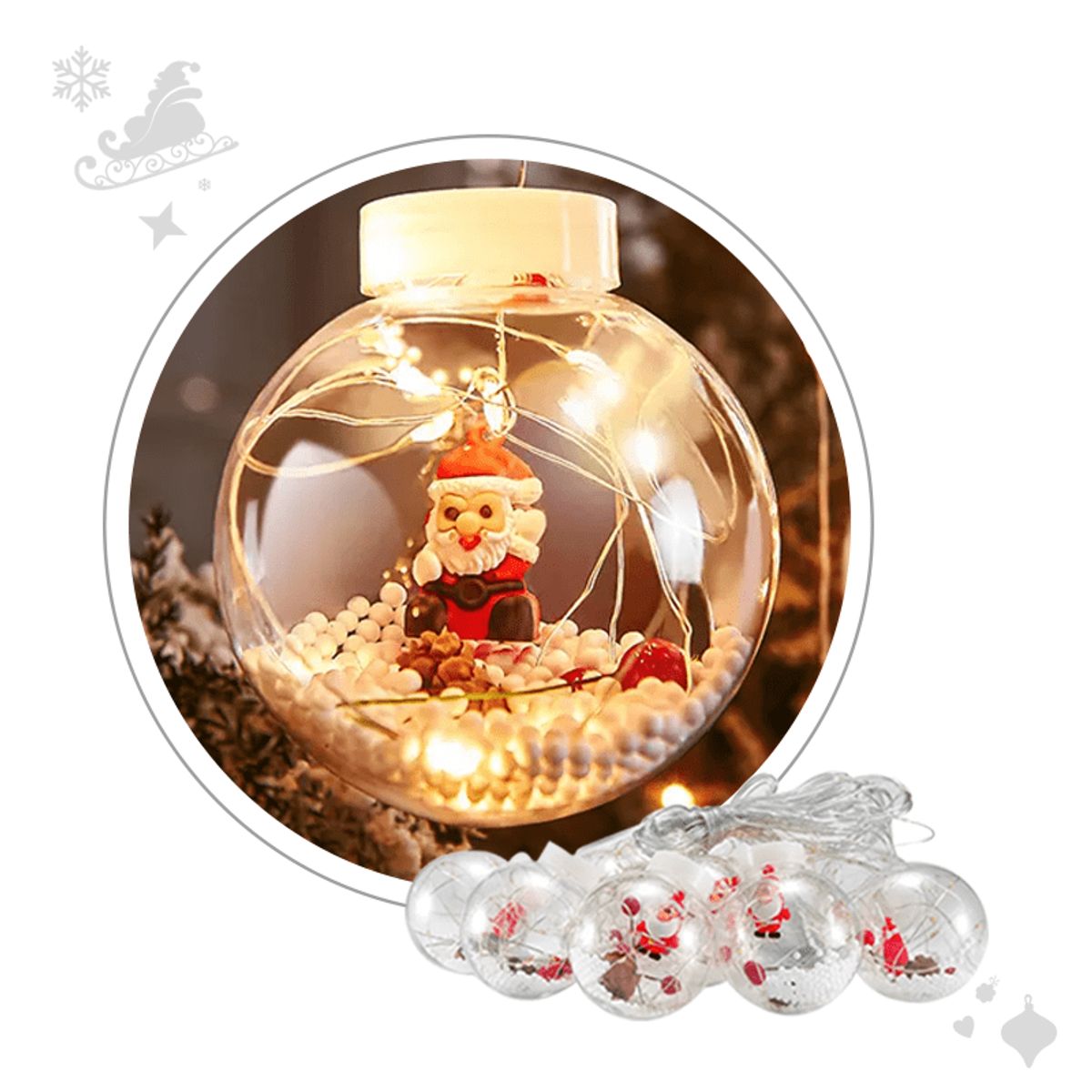 GENERICO - Cascada esfera PAPA NOEL 3 x 75 x 55