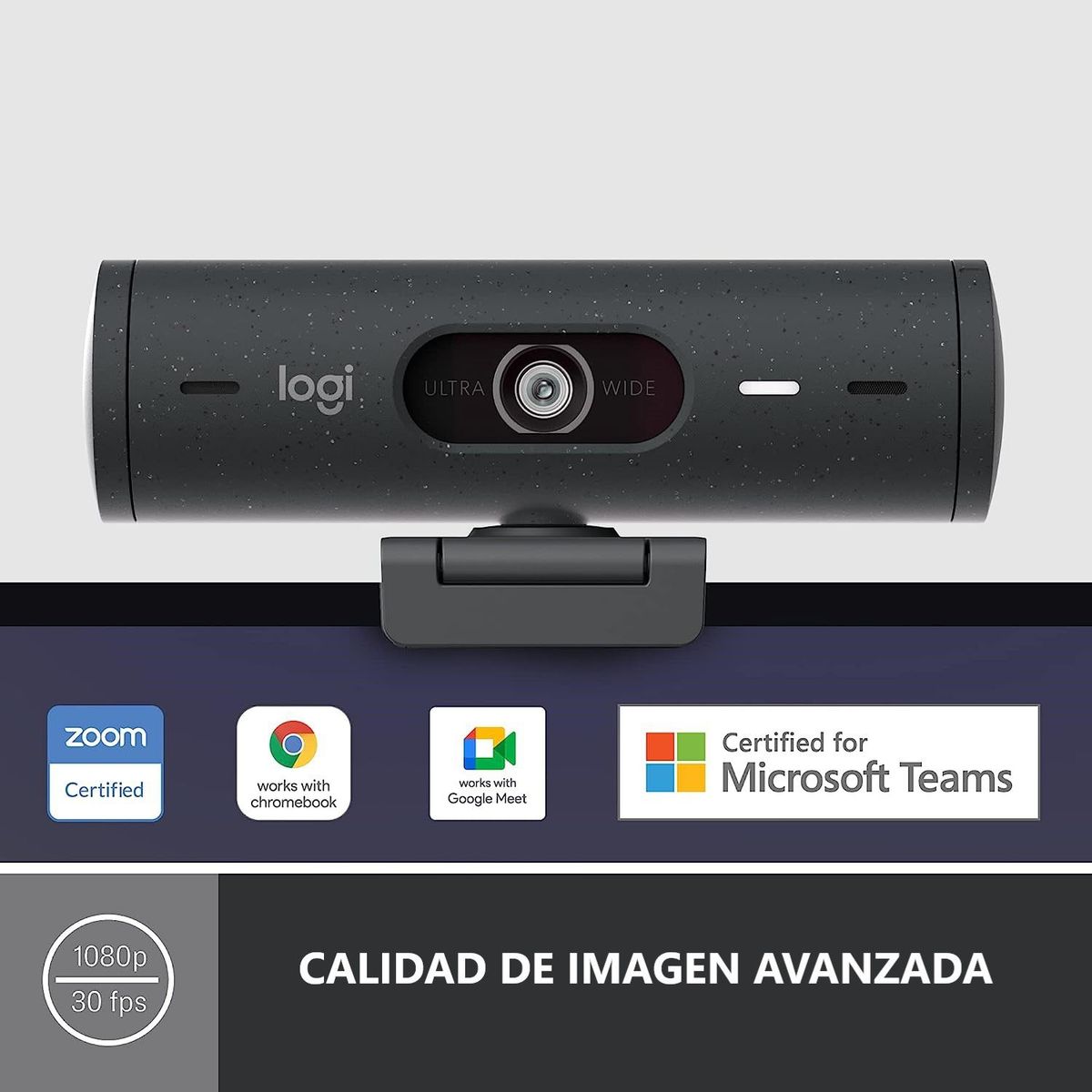 LOGITECH - Camara Logitech Brio 500 Full HD 1080P USB-C Black