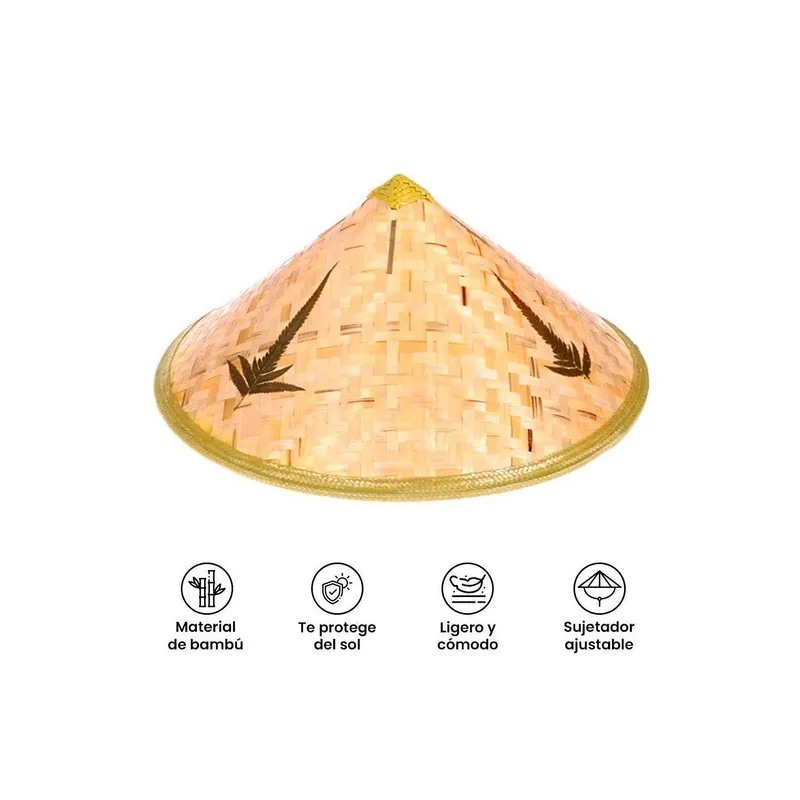 GENERICO - Sombrero Chino de Bambú Protector Solar