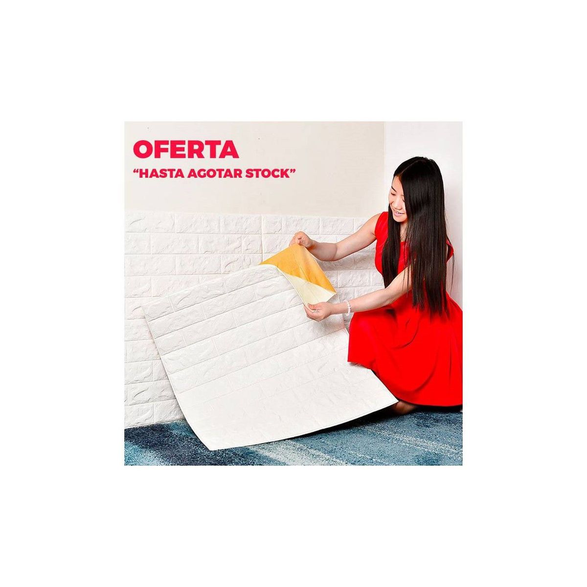 GENERICO - Papel tapiz autoadhesivo diseño de ladrillo 3d decorativo