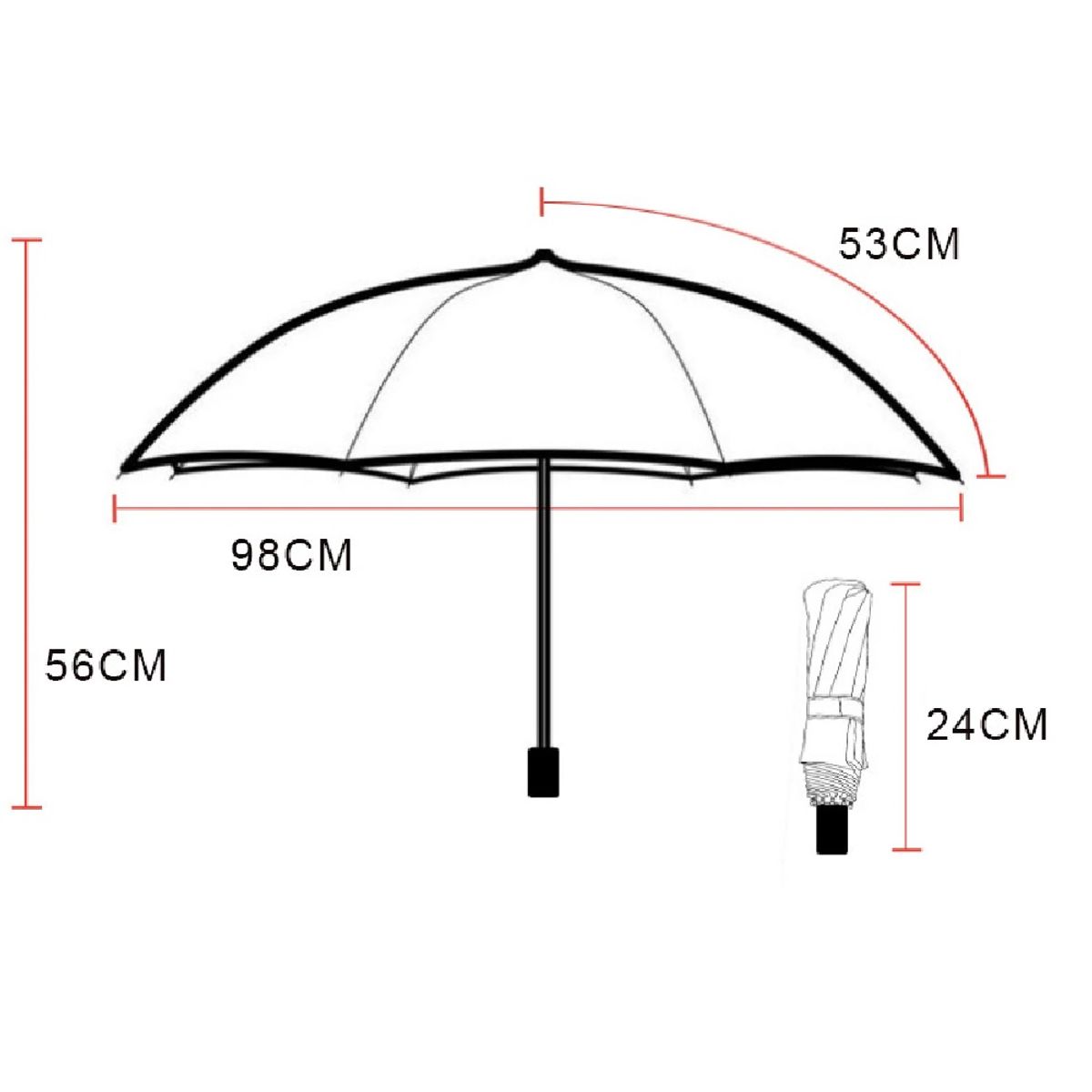 GENERICO - Paraguas Plegable Sombrilla de Mano Colores para Dama