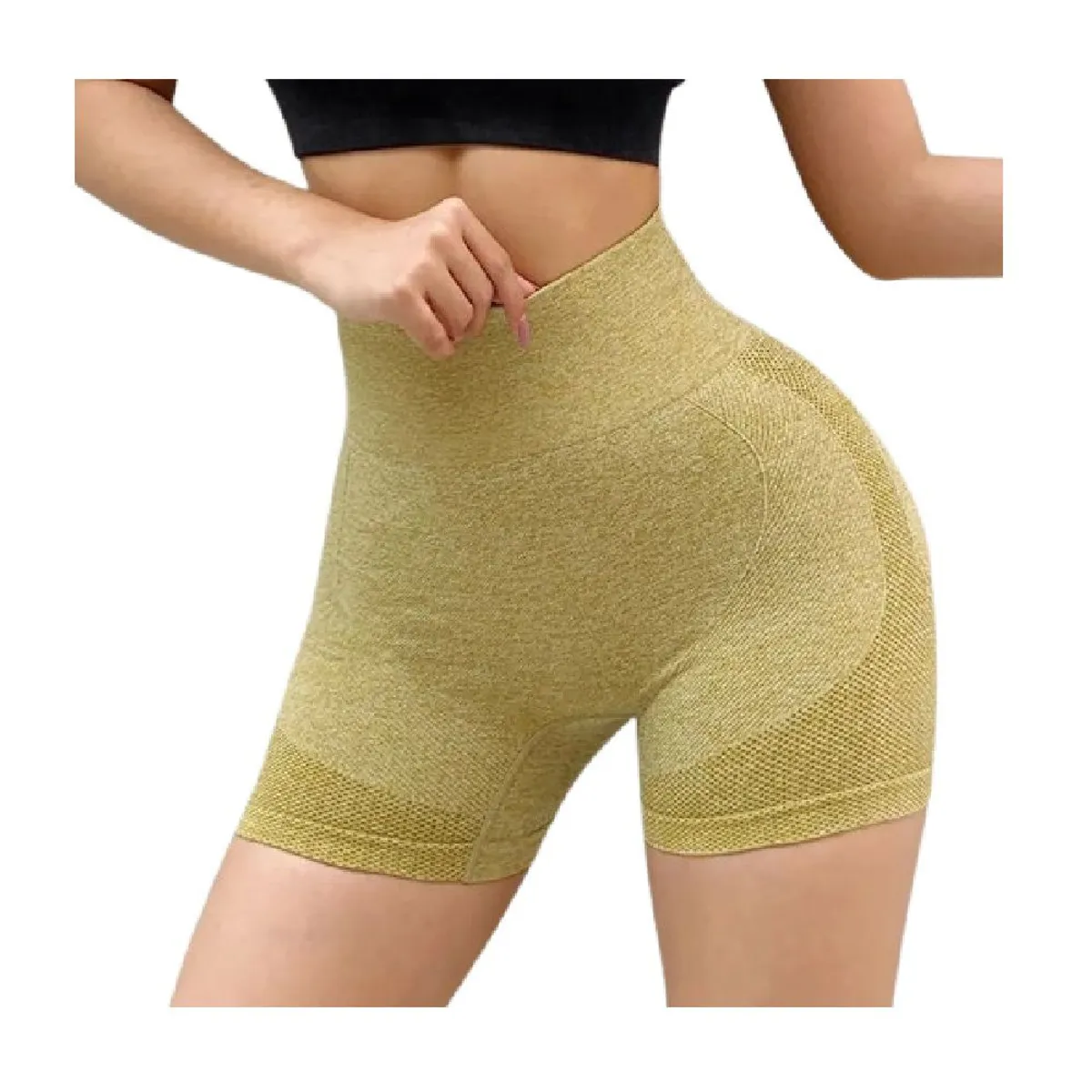 GENERICO - Short Malla para Entrenamiento  con Cintura Alta y Push Up