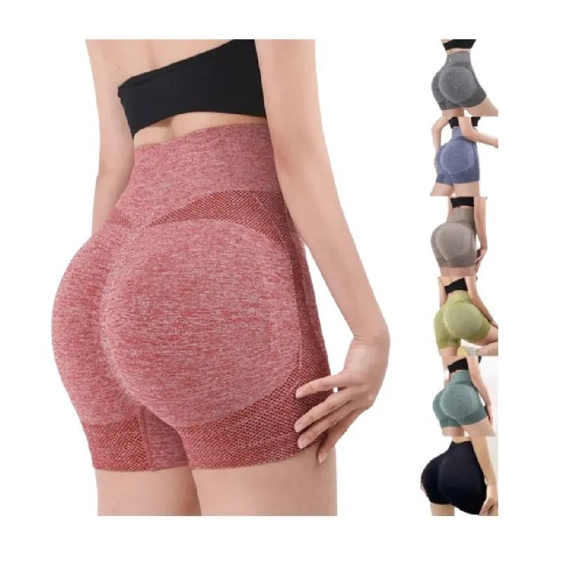 GENERICO - Short Deportivo de Cintura Alta para Mujer Mallas Push Up