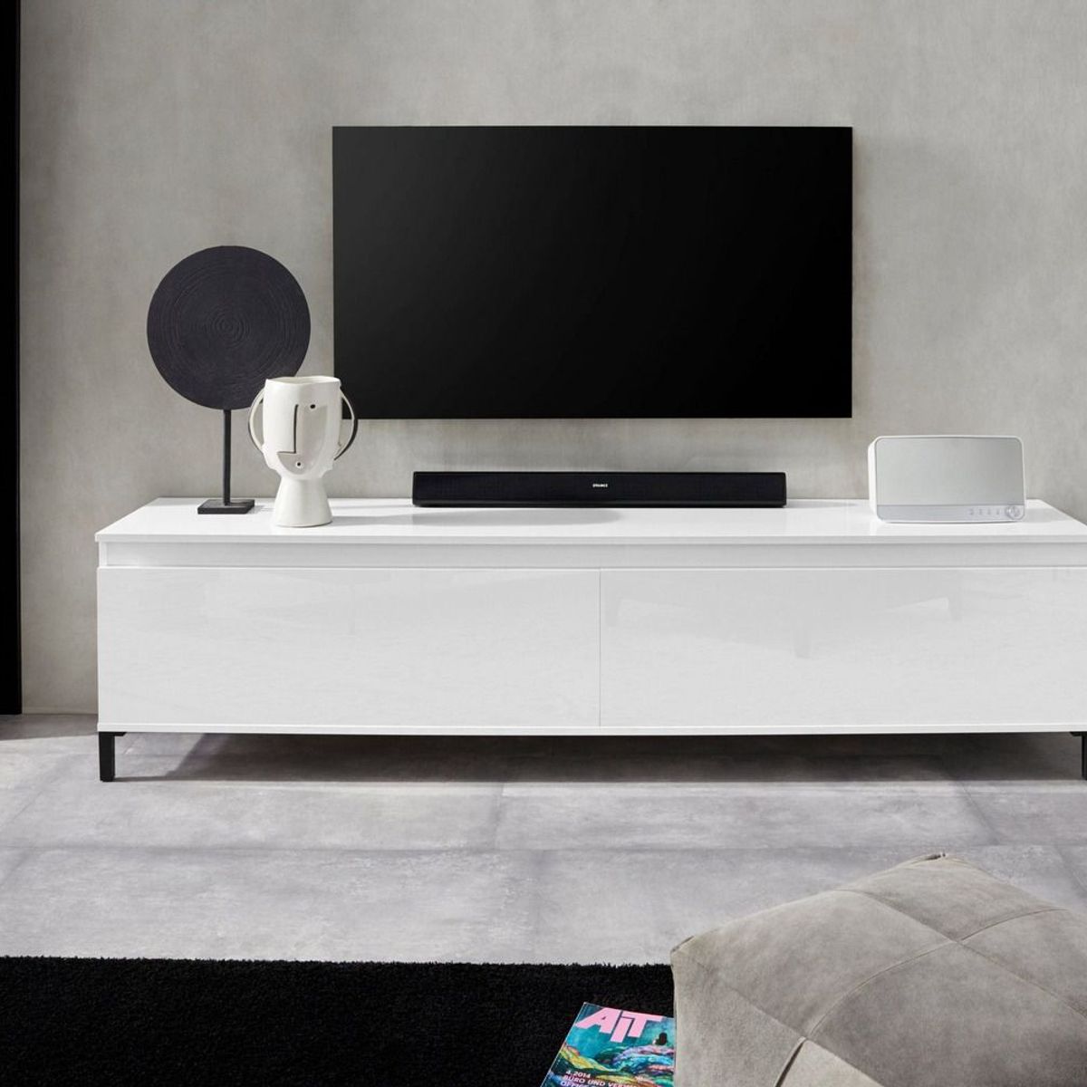 TU MESITA - Mesa de TV moderna Jared color Blanco TU MESITA