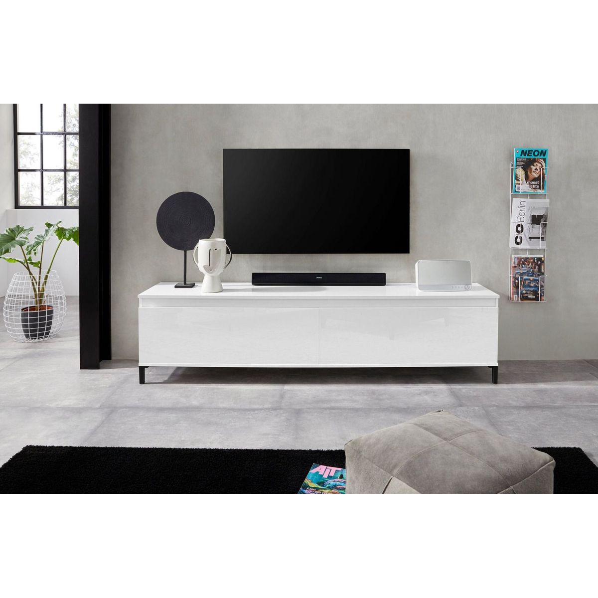 TU MESITA - Mesa de TV moderna Jared color Blanco TU MESITA