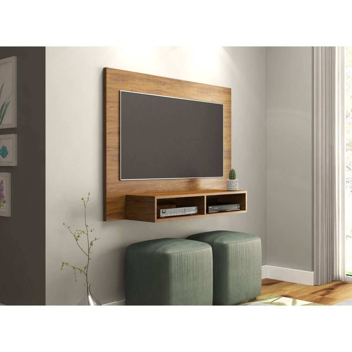 TU MESITA - Panel de TV Moderno Patricia Roble 120x27x89 cm TU MESITA