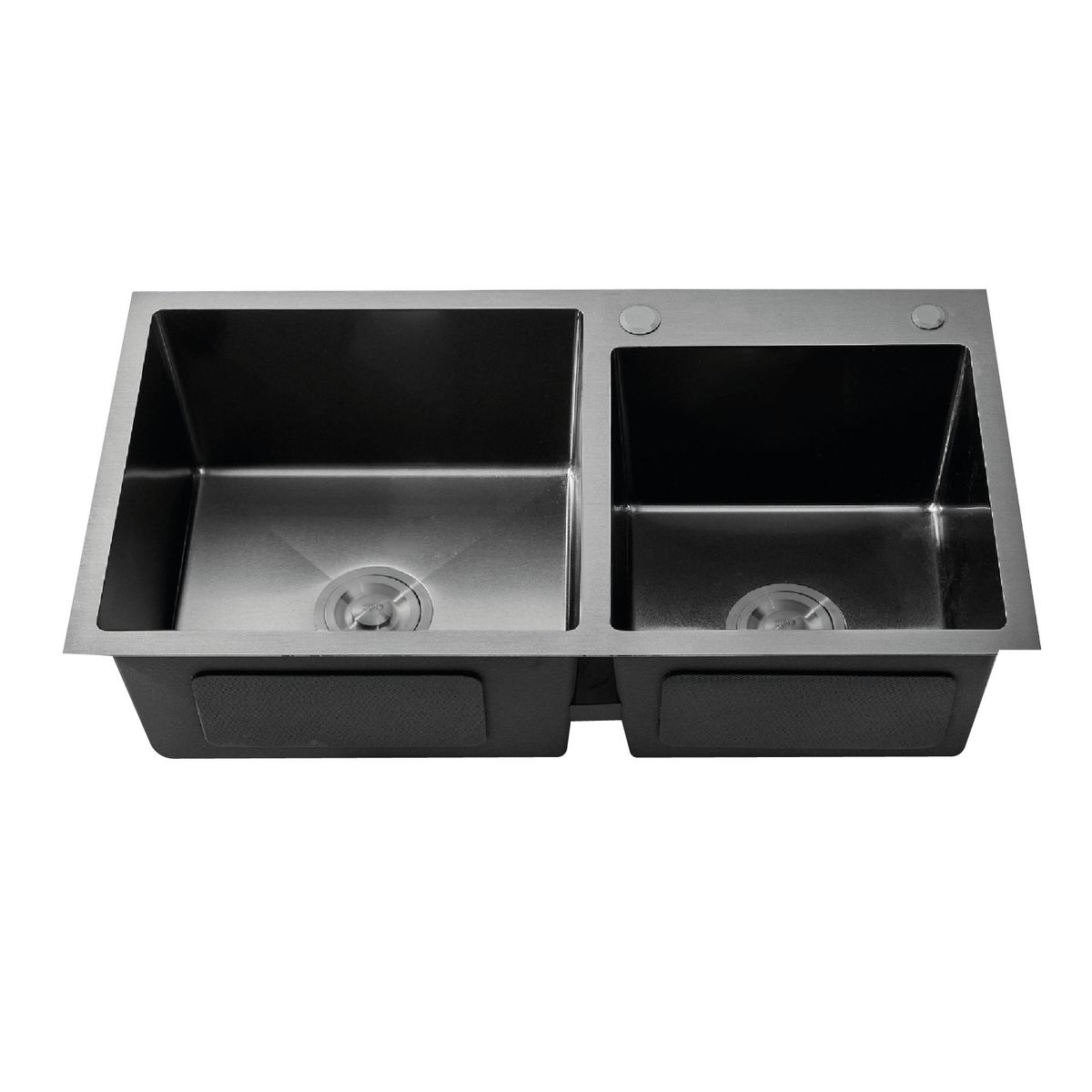 GENERICO - LAVADERO DE ACERO 2 POZA  80 X 43 CUADRADO BLACK  R-INOX