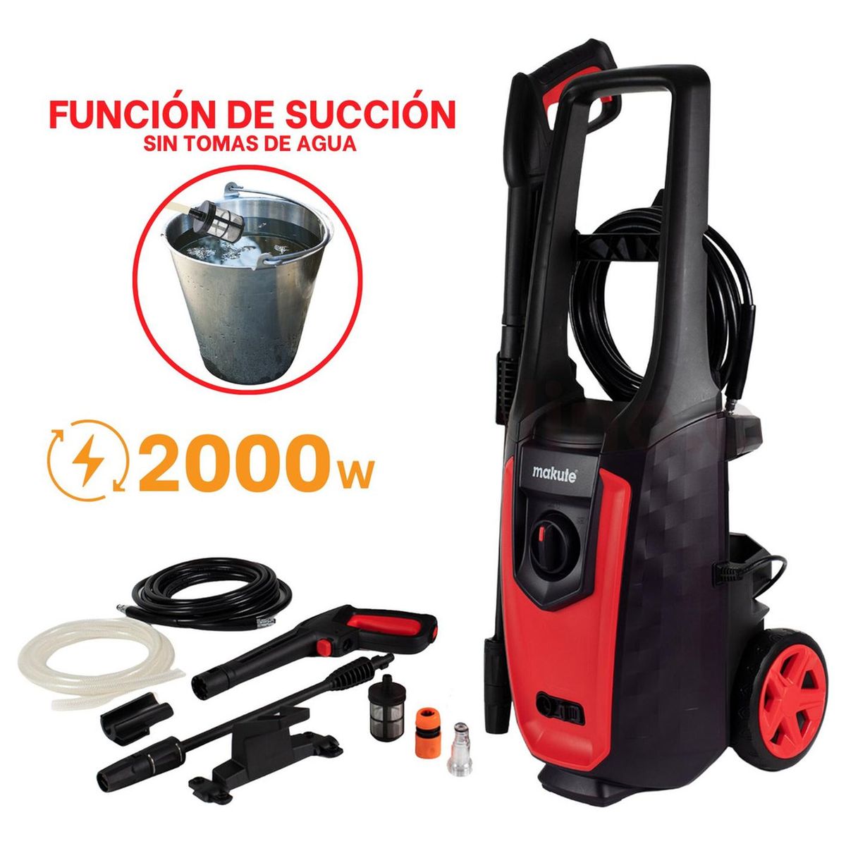 MAKUTE - HIDROLAVADORA ELECTRICA 2000W MAKUTE CON FUNCION DE SUCCION
