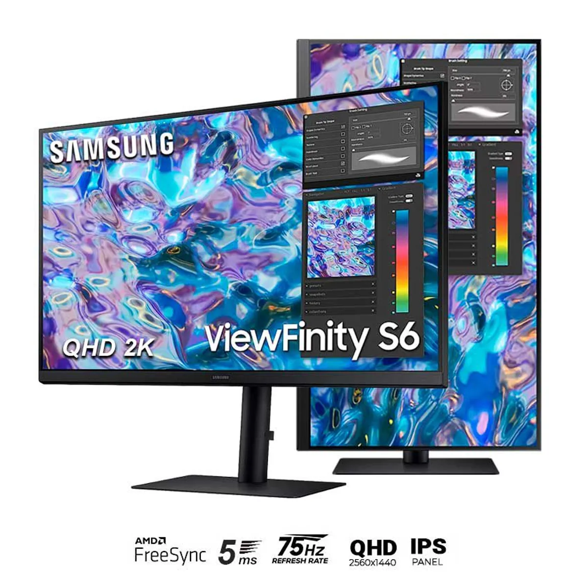 SAMSUNG - Monitor SAMSUNG 27” ViewFinity S6 QHD Pivot LS27B610EQNXZA