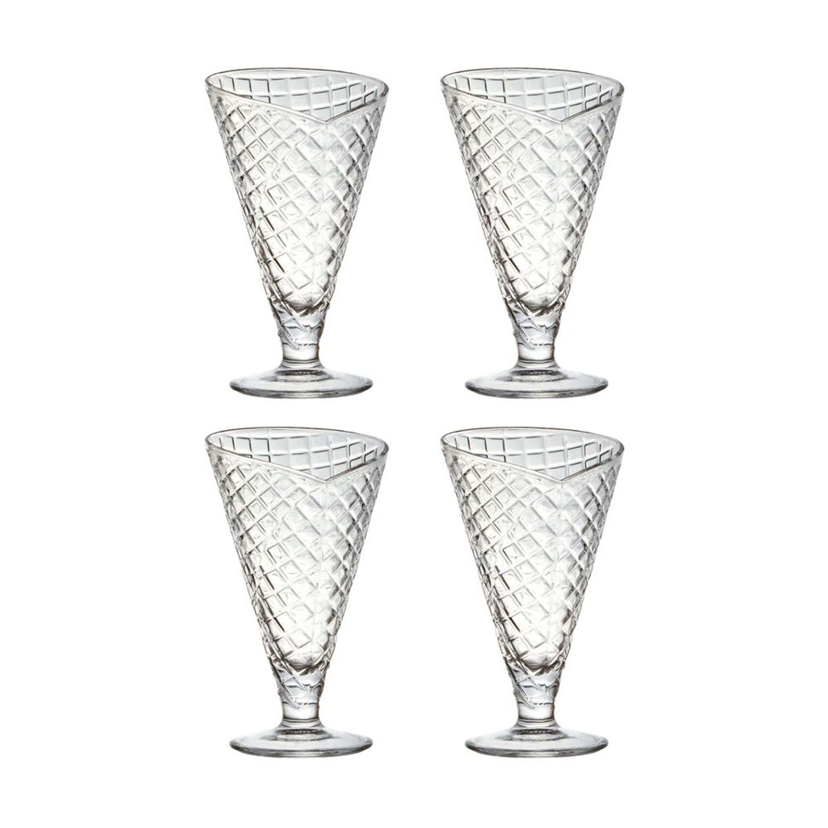 HYGGE - Juego de 4 Copas para Postre Cono de Helado