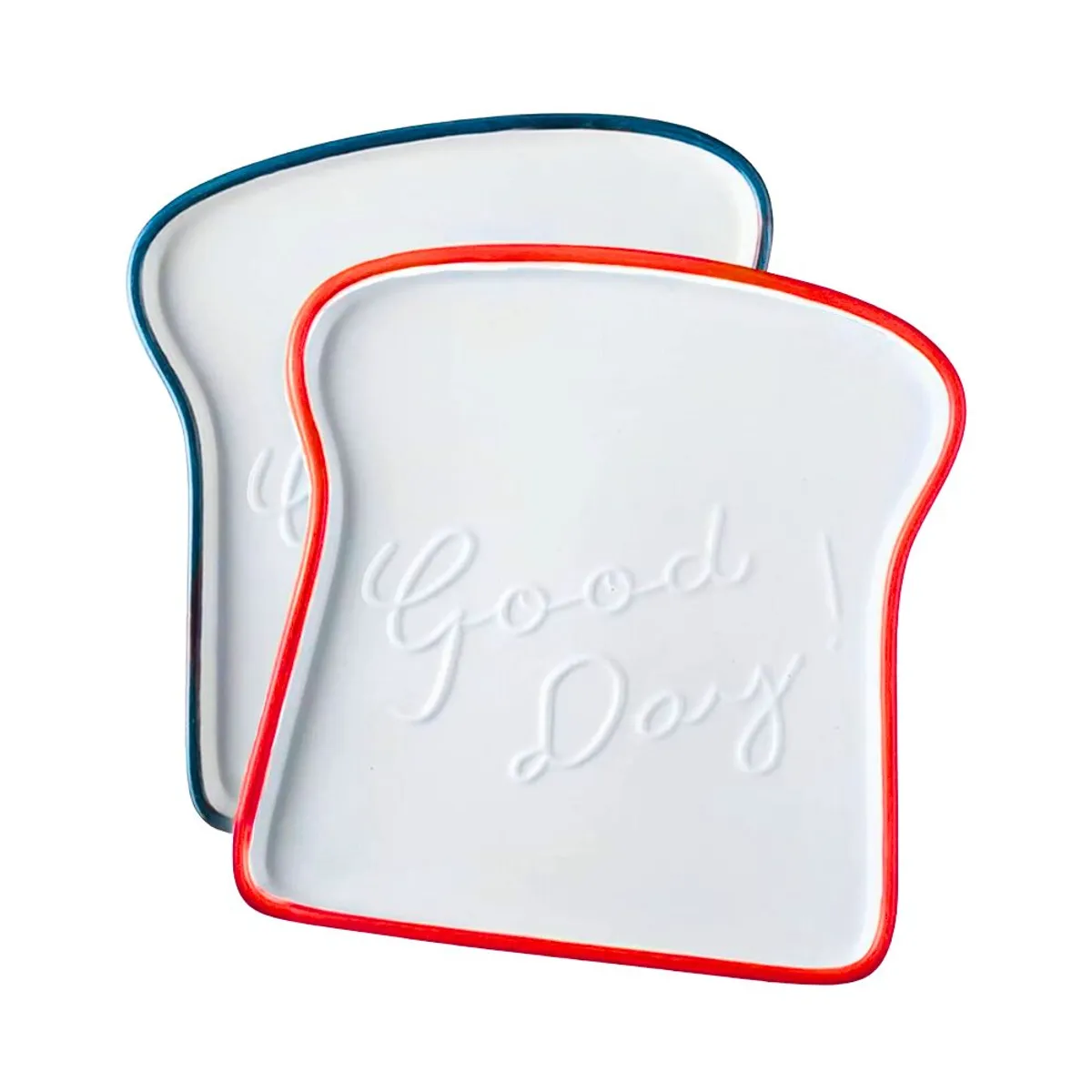 HYGGE - Set de 2 Vajillas Plato para Desayuno Forma de Tostada