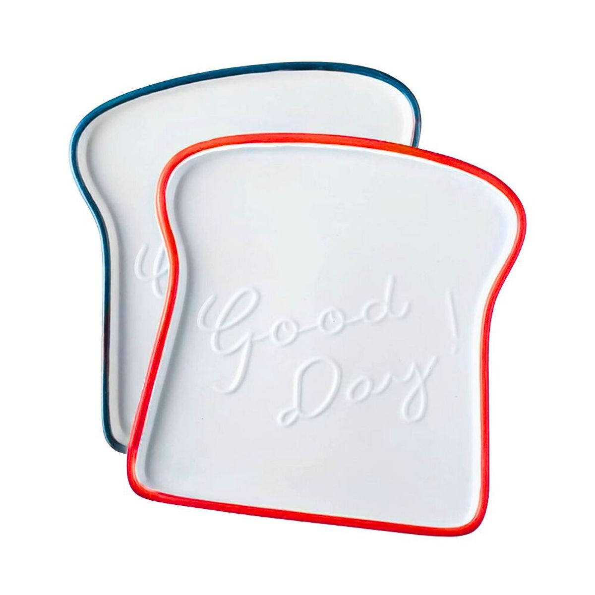 HYGGE - Set de 2 Vajillas Plato para Desayuno Forma de Tostada