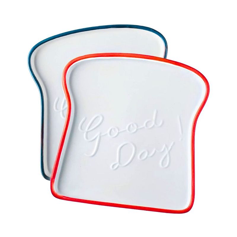 HYGGE - Set de 2 Vajillas Plato para Desayuno Forma de Tostada