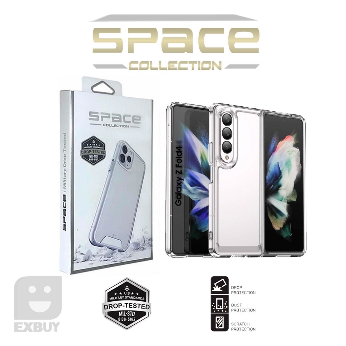 GENERICO - Case Space Transparente para Samsung Galaxy Z Fold 3