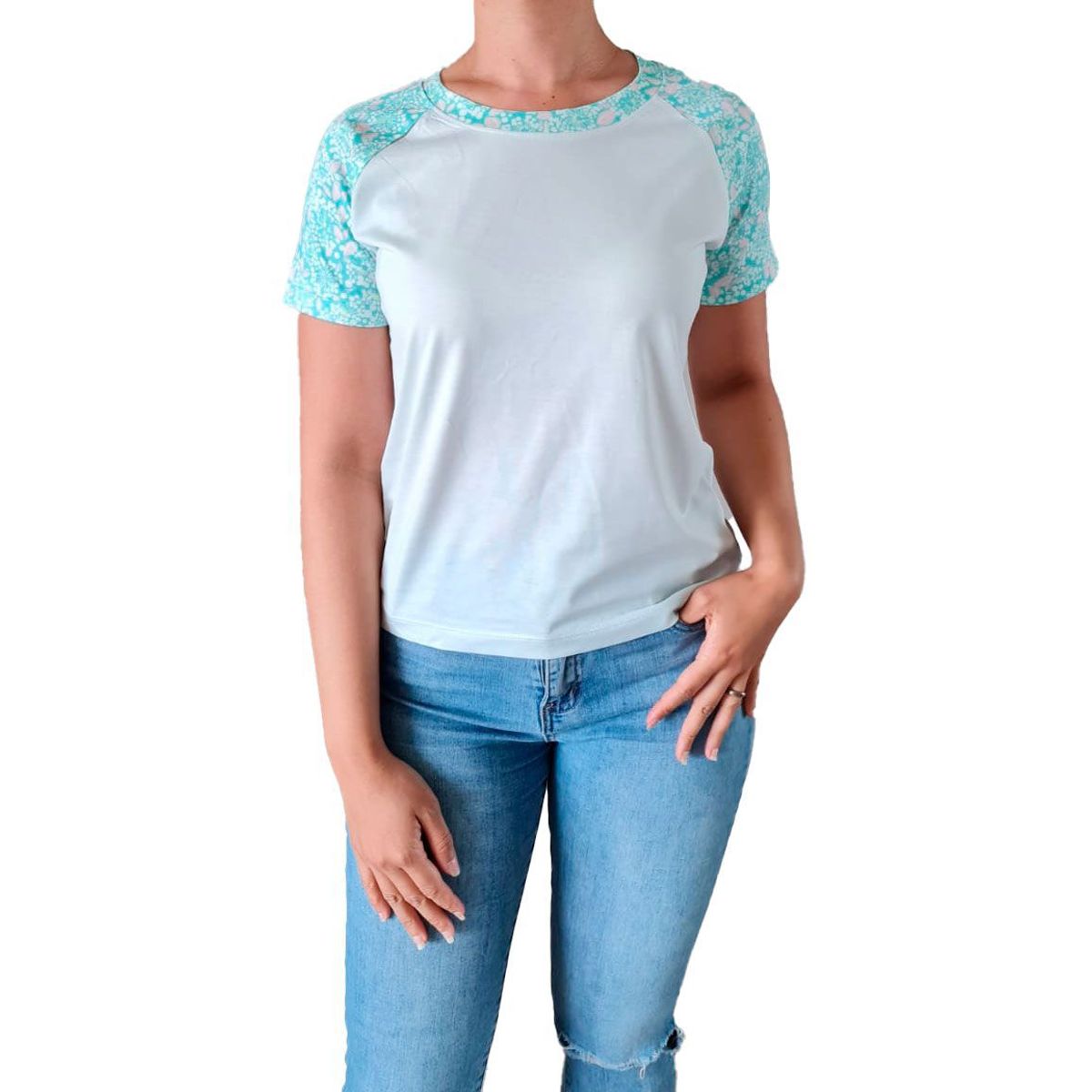 GENERICO - Polo Mujer Manga Corta Flores - Nathalie Love It - Verde