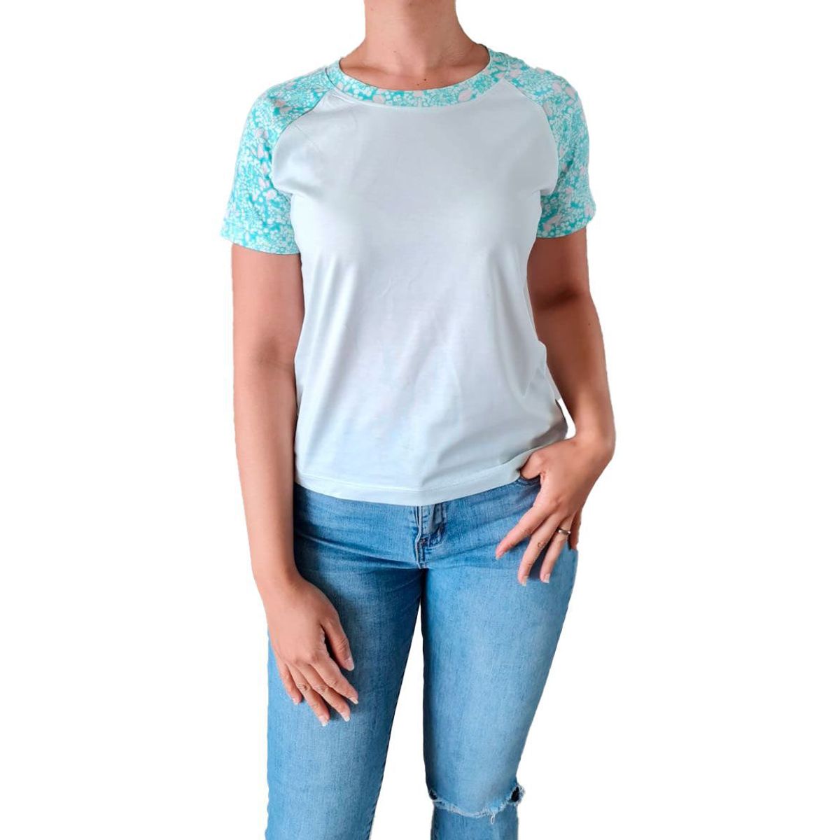 GENERICO - Polo Mujer Manga Corta Flores - Nathalie Love It - Verde