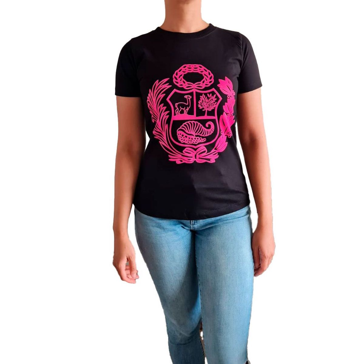 GENERICO - Polo Mujer Escudo Nacional Fucsia - Nathalie Love It - Negro