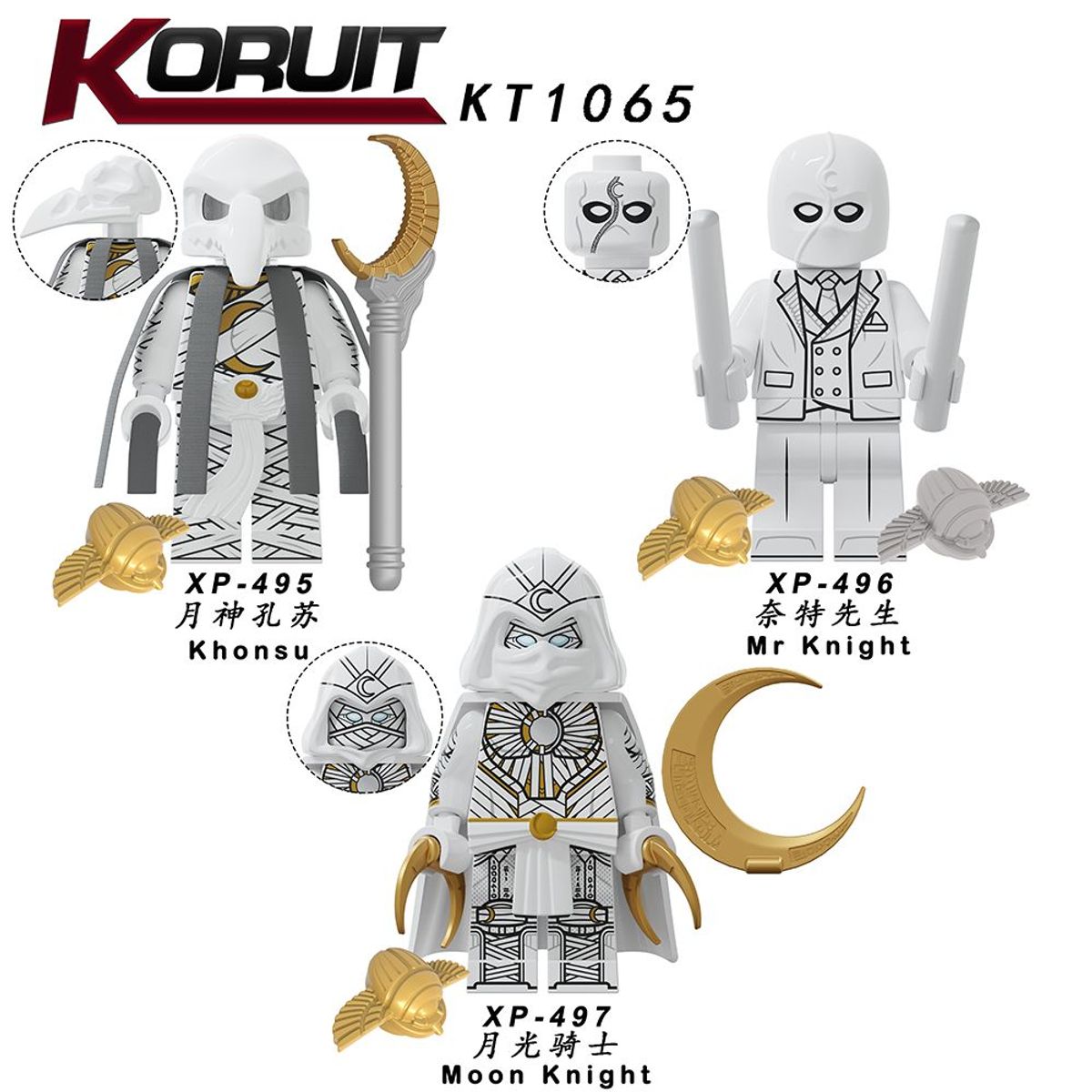 GENERICO - KT1065 Marbel Superhéroe Moon Knight Khonsu figura de acción