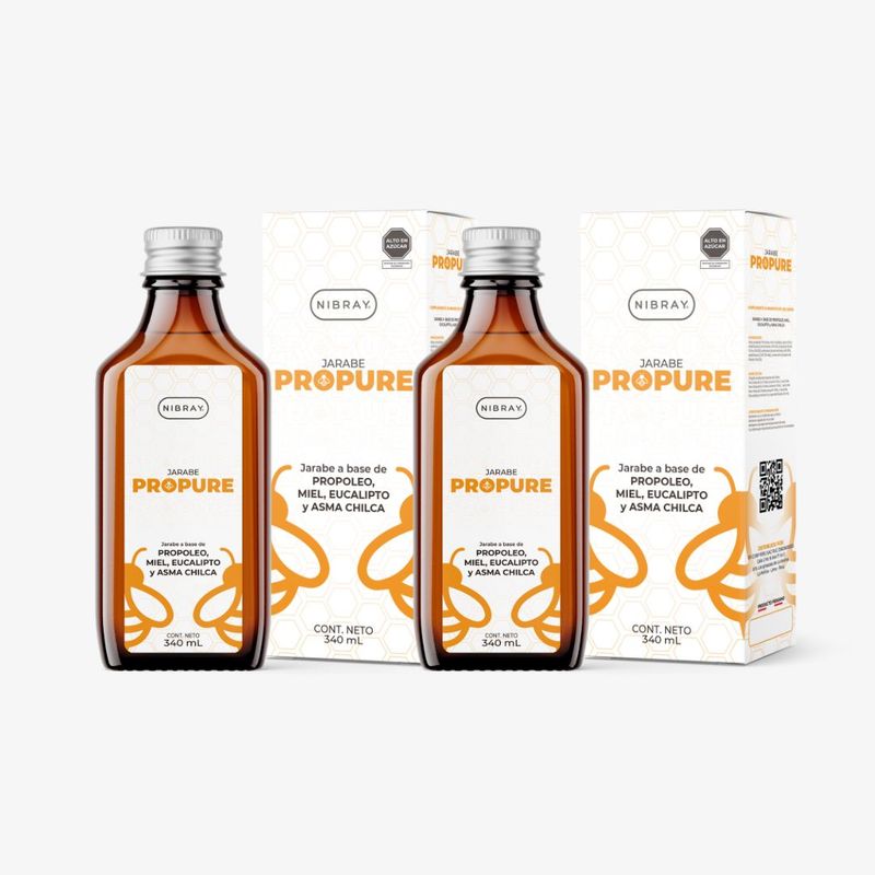 NIBRAY - Pack 2 Frascos Propóleo Miel Eucalipto y Asmachilca Propure