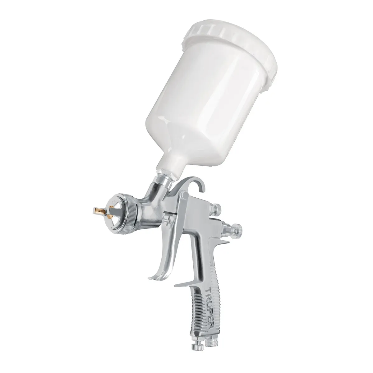 TRUPER - Pistola p/pintar gravedad LVLP vaso plástico, 1.7 mm COD 1010191 Truper