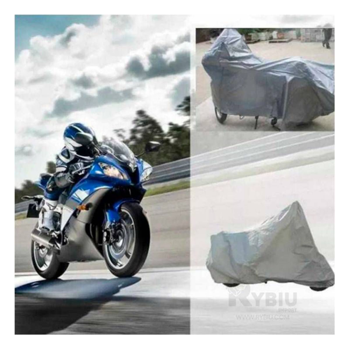 GENERICO - Funda Cobertor Impermeable para Moto en Gris