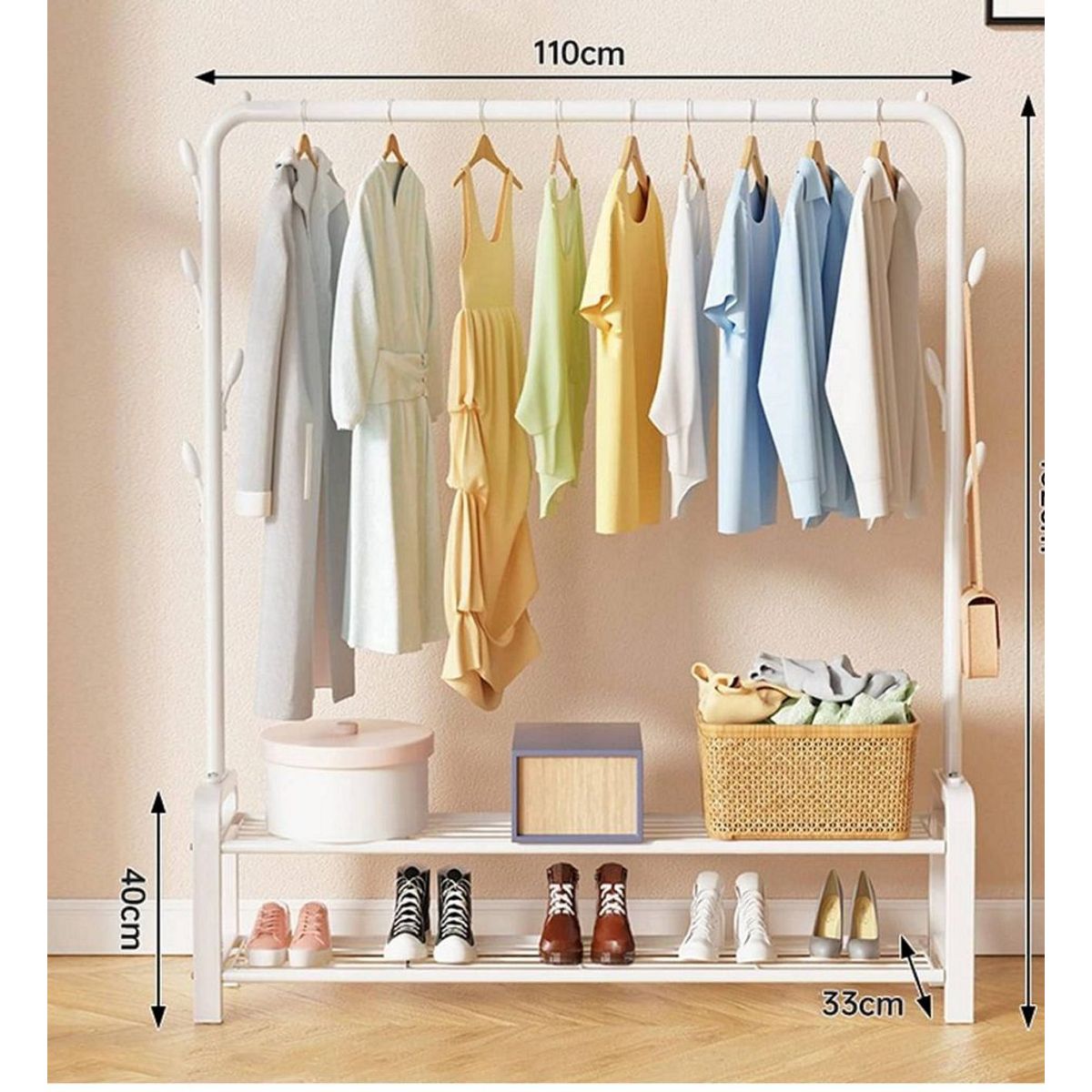 GENERICO - Soporte De Exhibición Colgante De Vestido De Ropa Resistente Blanco