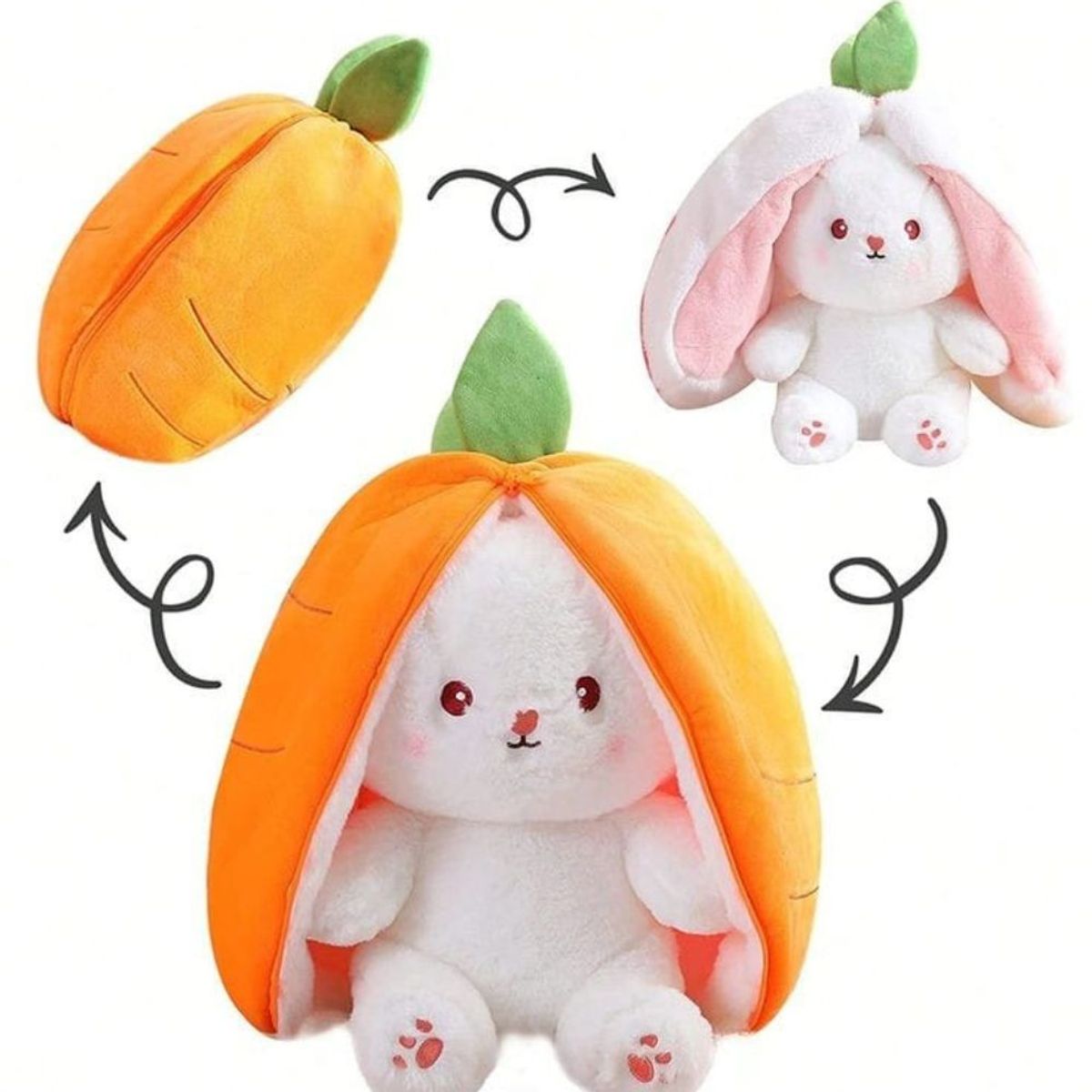 GENERICO - Peluche Conejo Zanahoria Reversible 35cm Pandora Home