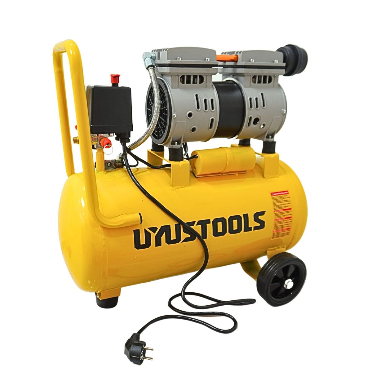 UYUSTOOLS - Kit Compresora silenciosa 24L 1HP  Manguera 5m  pistola para pintar