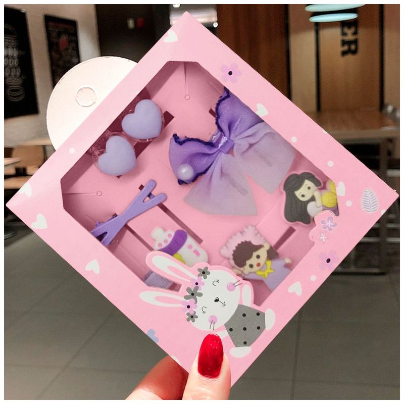 KELLER - Set de 8 Ganchos Kawaii para Bebés Niñas S47 Morado-Sirena