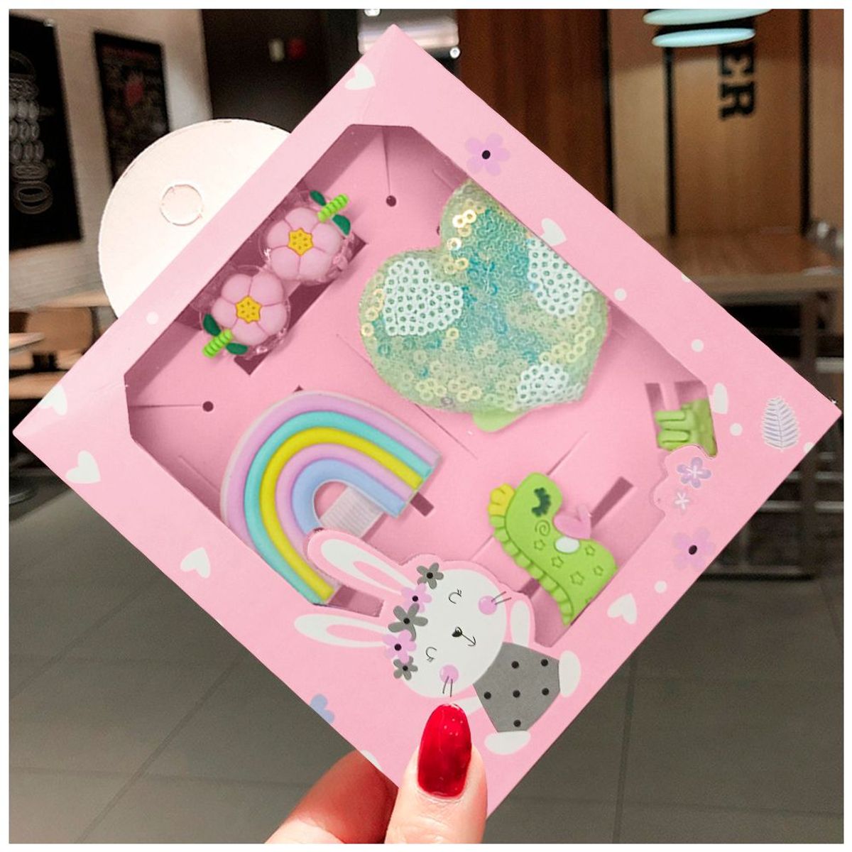 KELLER - Set de 8 Ganchos para Niñas Bebés Kawaii S47 Verde