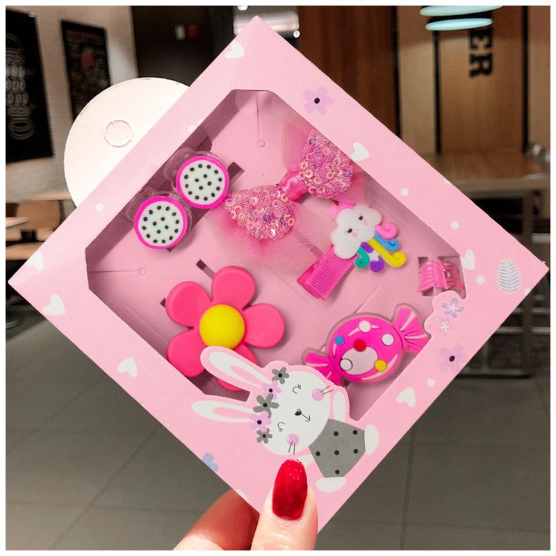 KELLER - Set de 8 Ganchos para Niñas Bebés Kawaii S47 Rosa-Nube