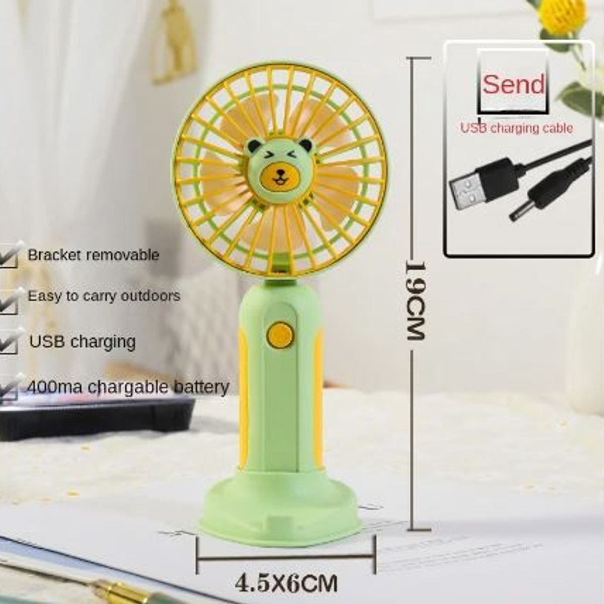 GENERICO - Mini Ventilador de escritorio de dibujos animados