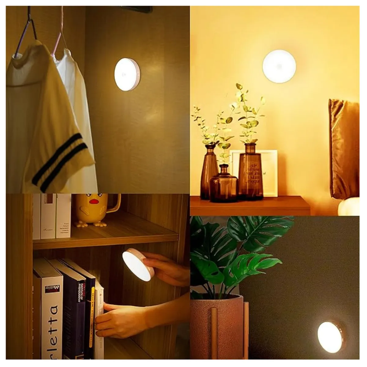 GENERICO - Pack de 4 Focos lampara led con sensor recargable