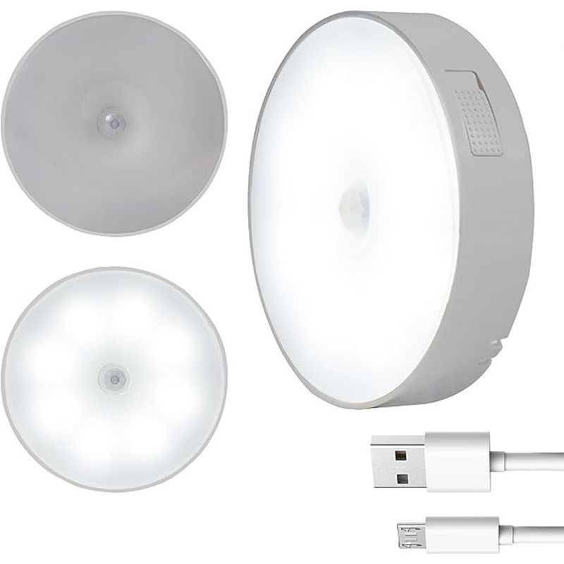 GENERICO - Pack de 2 Focos lampara led con sensor recargable