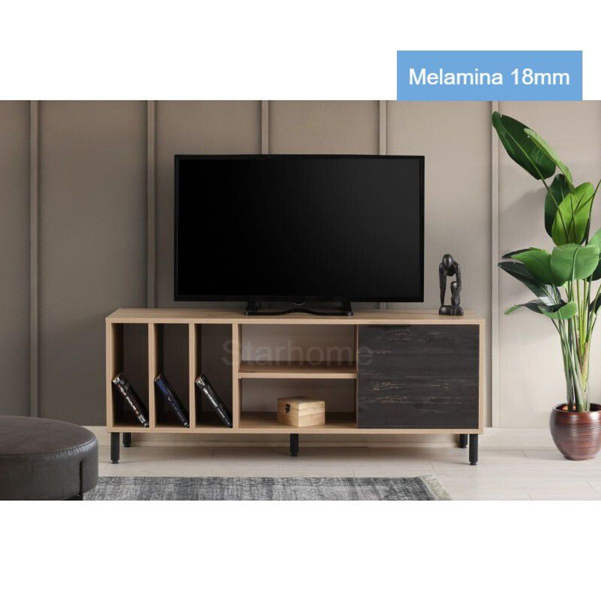 STARHOME - CENTRO DE ENTRETENIMIENTO STARHOME KAZAN ROBLE Y MARRÓN