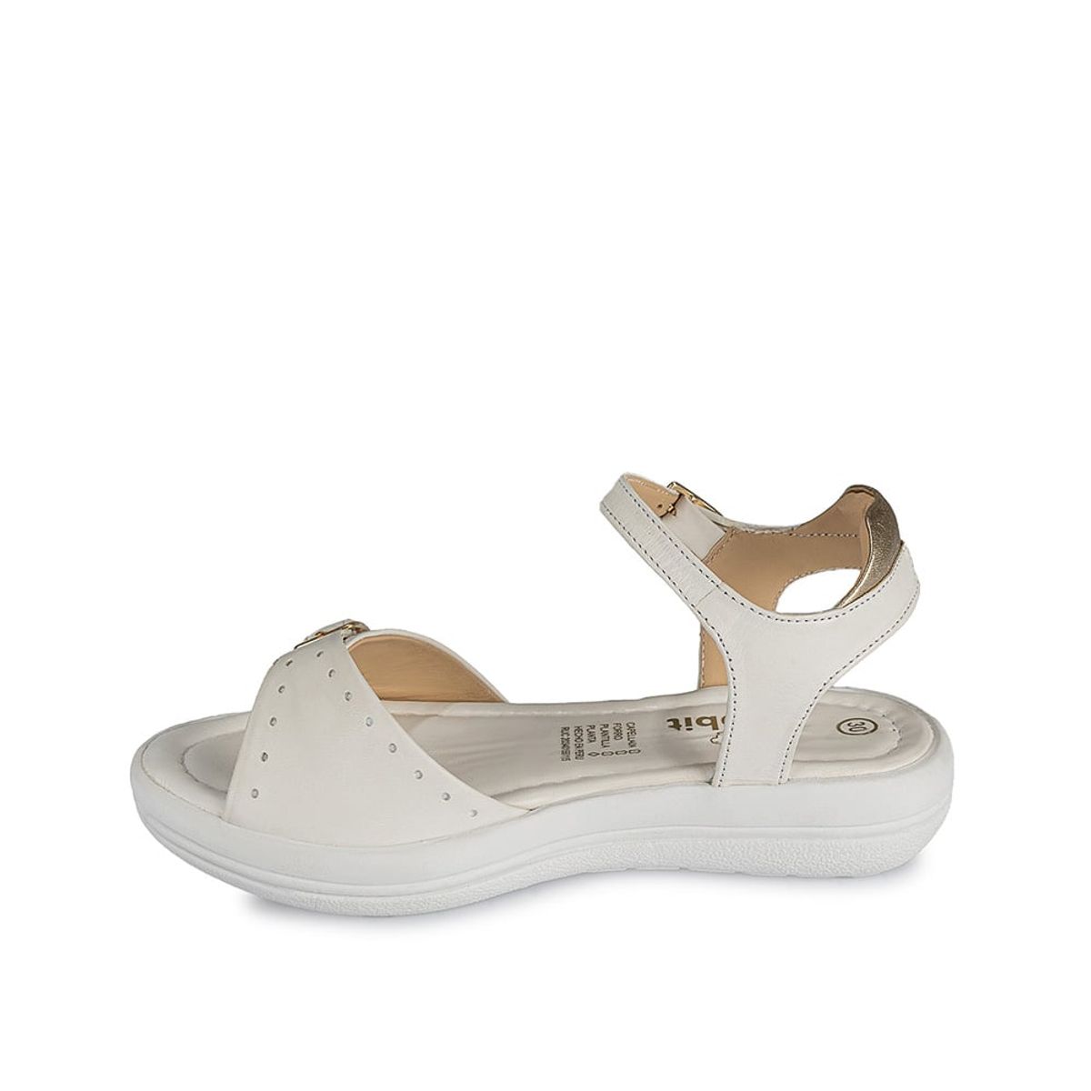 RABBIT - Sandalia D'orsay Casual LIA-122 Blanco Rabbit Cuero