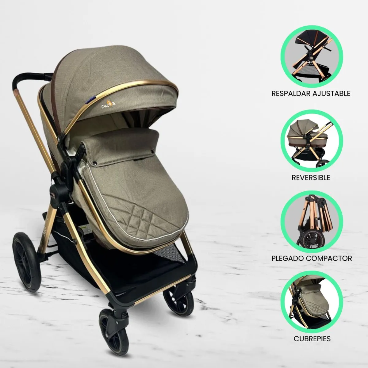 BABY KITS - Coche Cuna Moises «NEO» Beige