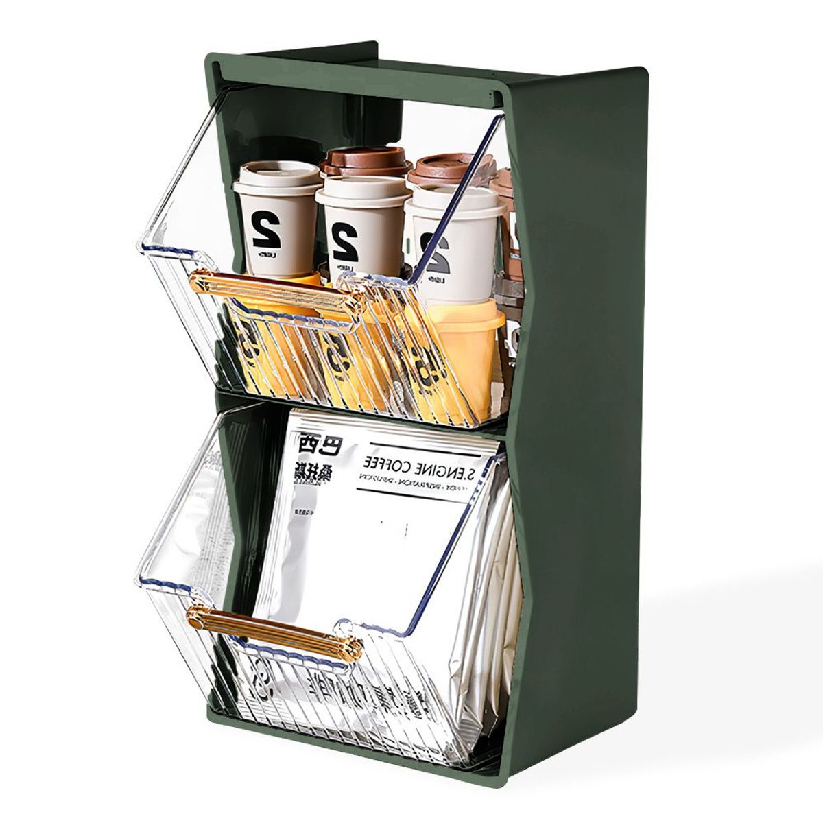 KELLER - Caja Organizadora Exhibidora de Cocina Verde 17F