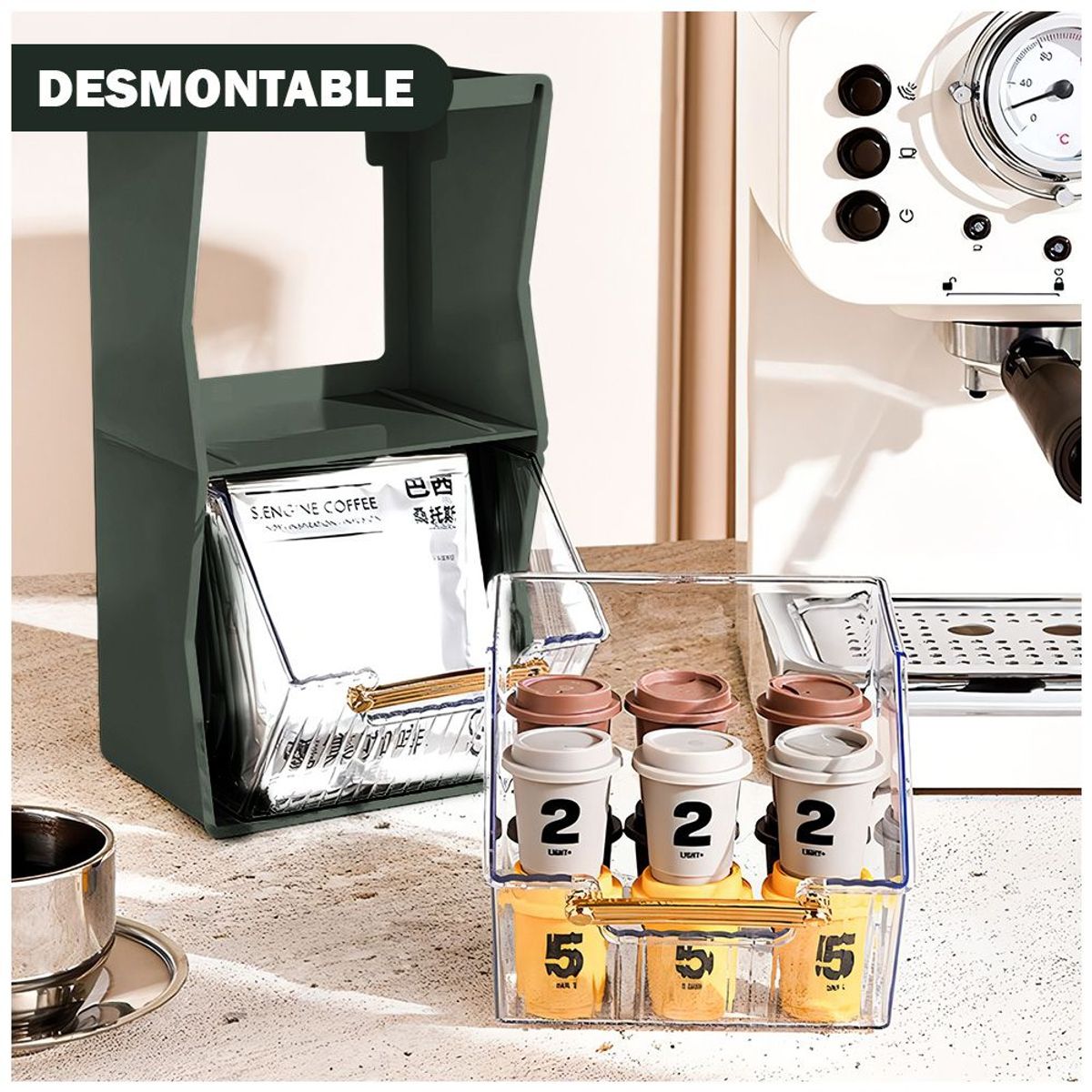 KELLER - Caja Organizadora Exhibidora de Cocina Verde 17F