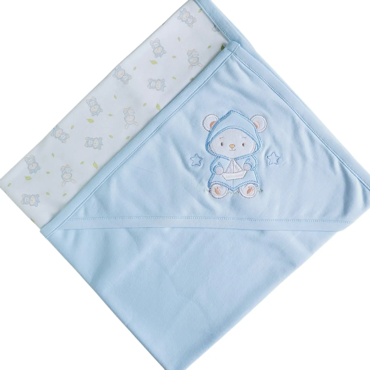 GENERICO - Colcha Bebé Algodón Pima  78 x 75 cm - Celeste