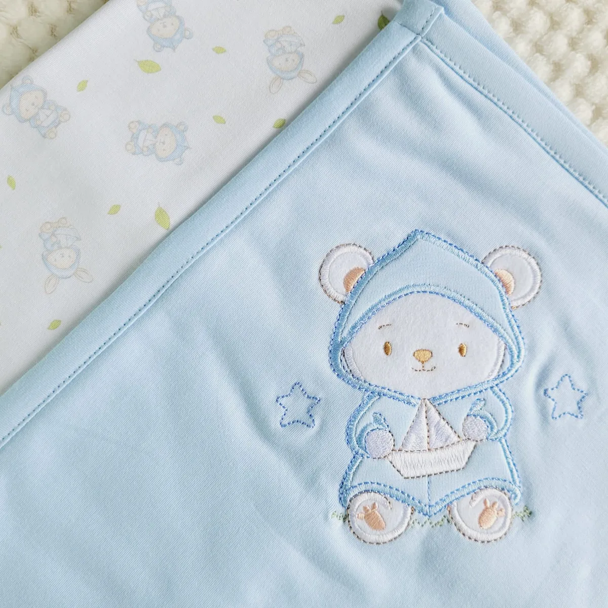 GENERICO - Colcha Bebé Algodón Pima  78 x 75 cm - Celeste