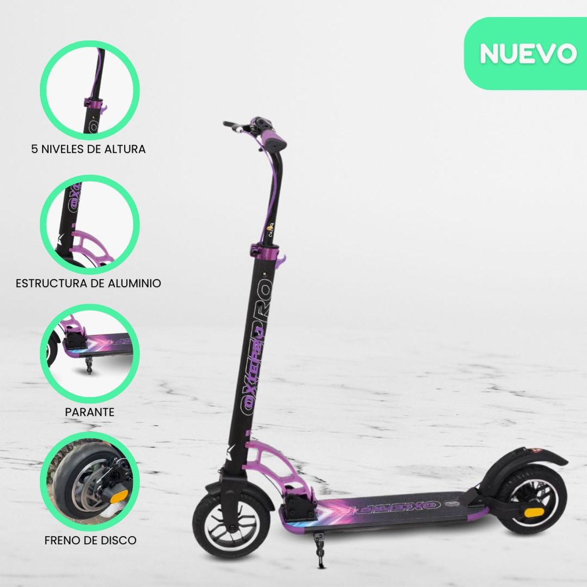 OXIEPRO - Scooter Grande de Aluminio «URPI» Purple