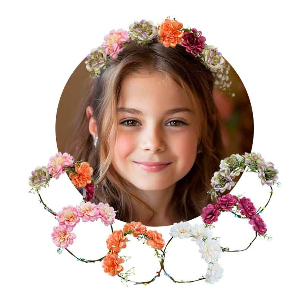 GENERICO - DIADEMA  /VINCHA de Flores artificiales 2 UNIDADES