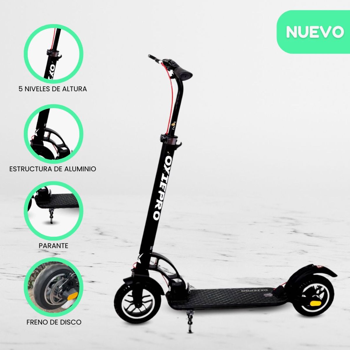 OXIEPRO - Scooter Grande de Aluminio «URPI» Black