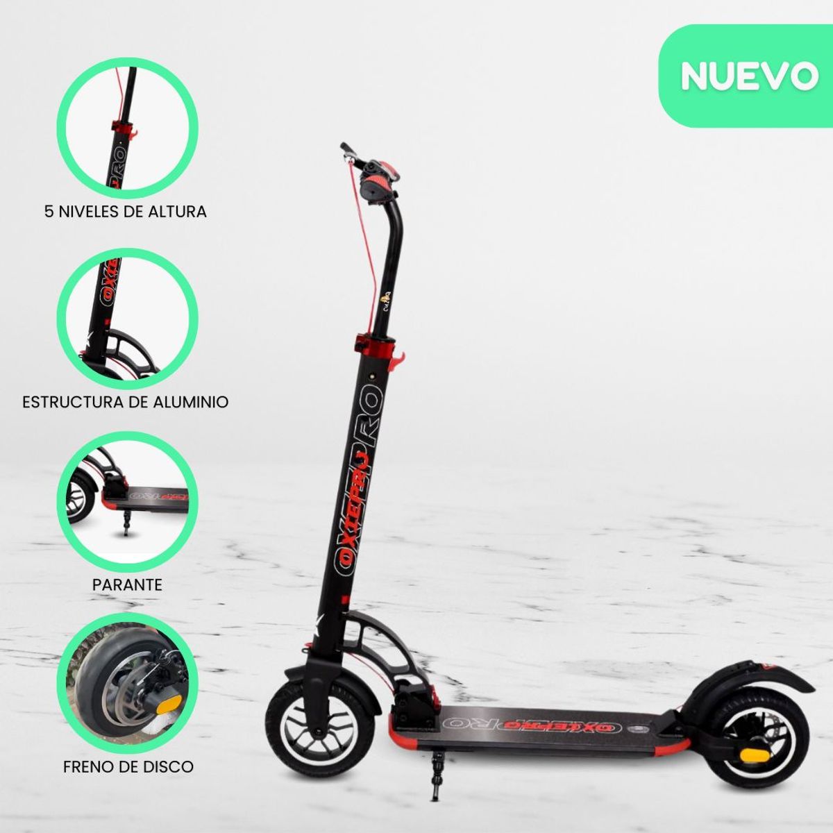 OXIEPRO - Scooter Grande de Aluminio «URPI» Red