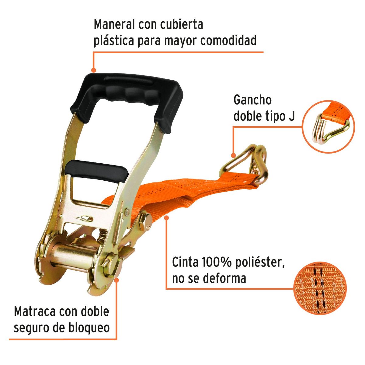 TRUPER - Sujetador con matraca carga máxima 5000 kg
