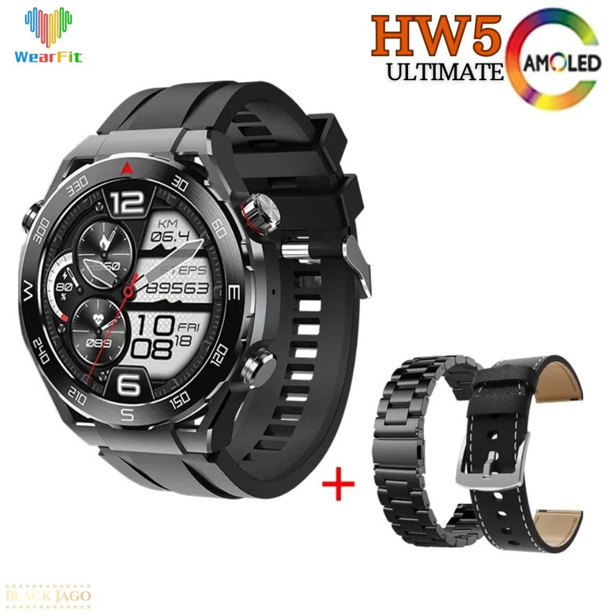 GENERICO - Smartwatch HW5 ultimate Amoled triple correa alta gama GPS