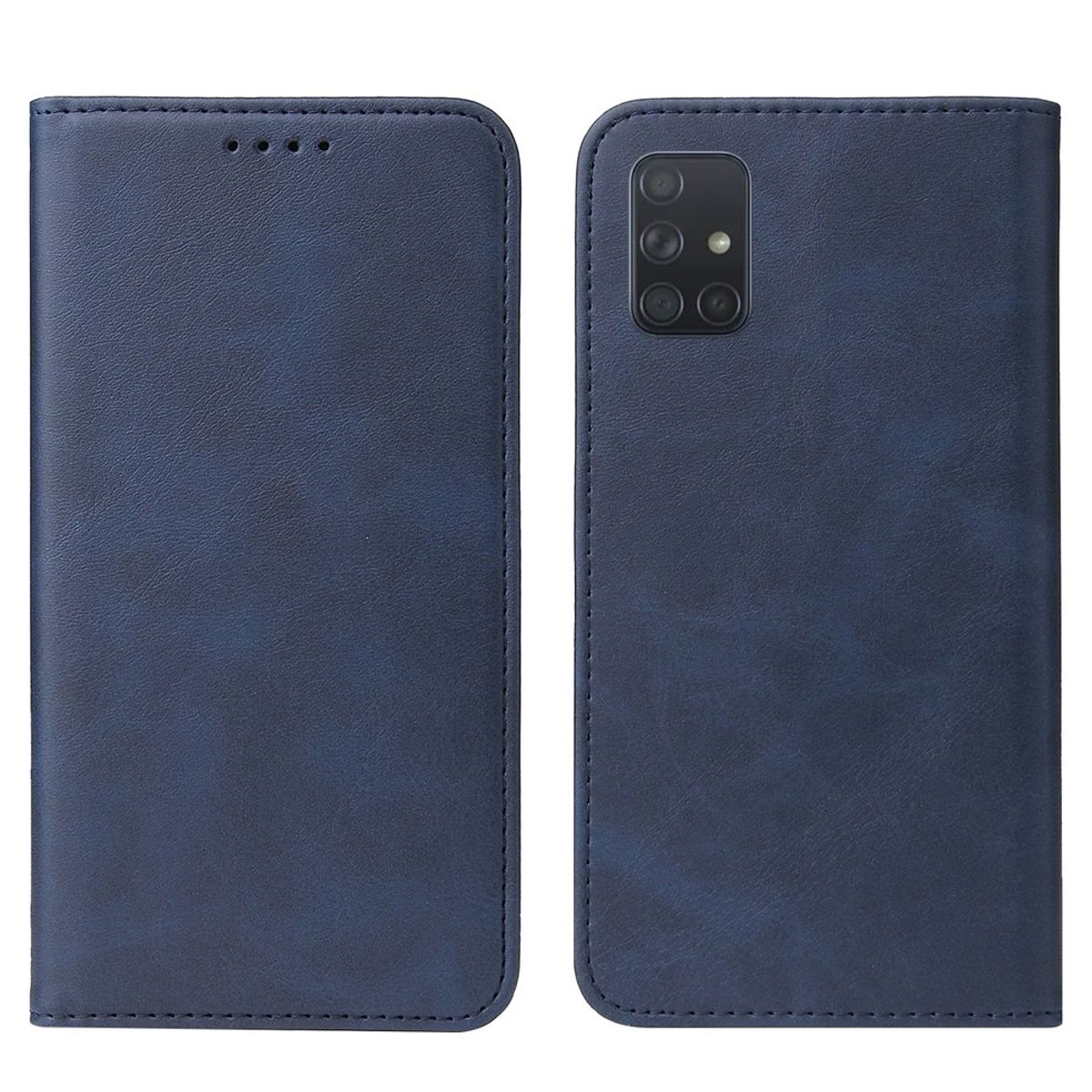 GENERICO - Funda Case para Samsung A51 Flip Cover Azul Antishock Resistente
