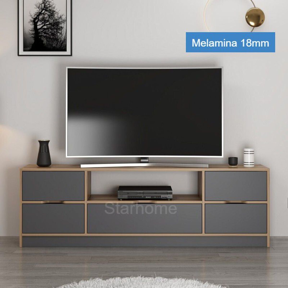 STARHOME - CENTRO DE ENTRETENIMIENTO STARHOME SEVERSK ROBLE Y PLOMO
